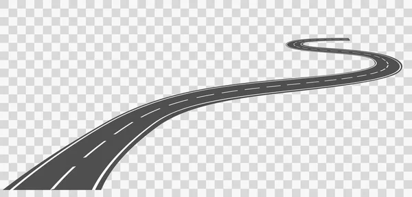 Beyaz markings olan eğri yol.