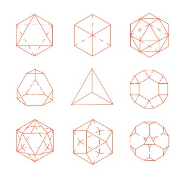 Kutsal geometri semboller ve signes vektör çizim. Hipster dövme. Çiçek hayat sembolü.