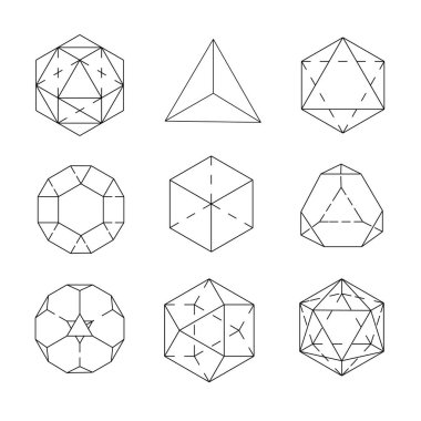 Kutsal geometri semboller ve signes vektör çizim. Hipster dövme. Çiçek hayat sembolü.