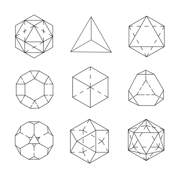 Heilige Geometrie symbolen en signes vectorillustratie. Hipster tattoo. Bloem van leven symbool. — Stockvector