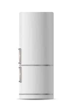 Retro buzdolabı simgesi. Retro buzdolabı vektör simge düz çizimi