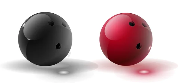 Bowling Ball rosso e multicolore isolato su sfondo trasparente. Illustrazione vettoriale . — Vettoriale Stock