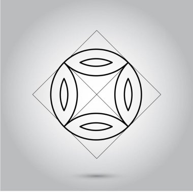 İmkansız geometri sembolleri vektör gri arka plan üzerinde. Kutsal Geometri semboller ve signes vektör çizim. Hipster dövme. Çiçek hayat sembolü.