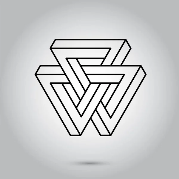 灰色の背景上不可能な幾何学シンボル ベクトル。神聖な幾何学シンボルとランスはベクトル イラストです。流行に敏感なタトゥー。フラワー ・ オブ ・ ライフのシンボル. — ストックベクタ