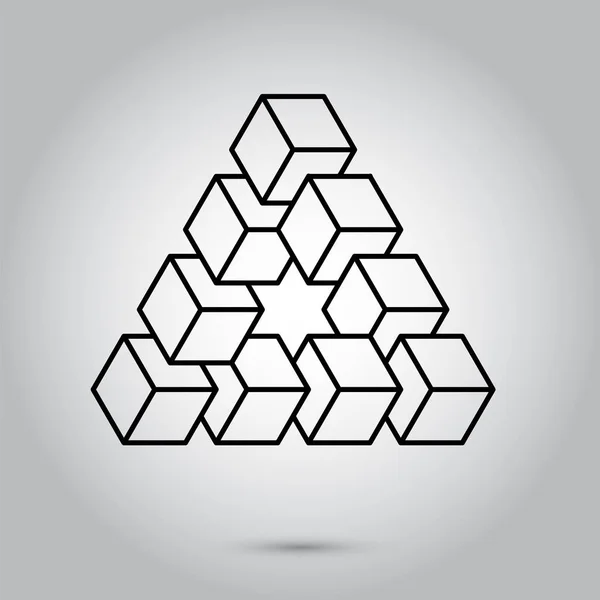 Unmöglich geometrische Symbole Vektor auf grauem Hintergrund. Heilige Geometrie Symbole und Signale Vektor Illustration. Hipster-Tattoo. Blume des Lebens Symbol. — Stockvektor