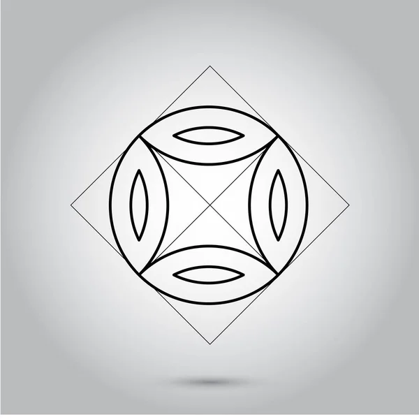 Niet onmogelijk geometrie symbolen vector op grijze achtergrond. Heilige Geometrie symbolen en signes vectorillustratie. Hipster tattoo. Bloem van leven symbool. — Stockvector