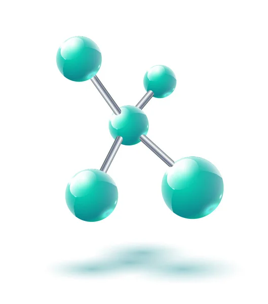 Diseño molecular aislado sobre fondo blanco. Átomos . — Vector de stock