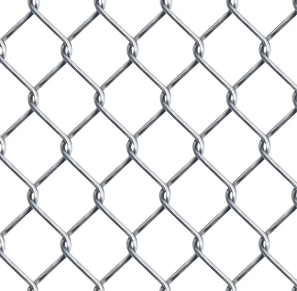 Realistic chain link , chain-link fencing texture isolated on transparency background, metal wire mesh fence design element vector illustration. — Stock Vector