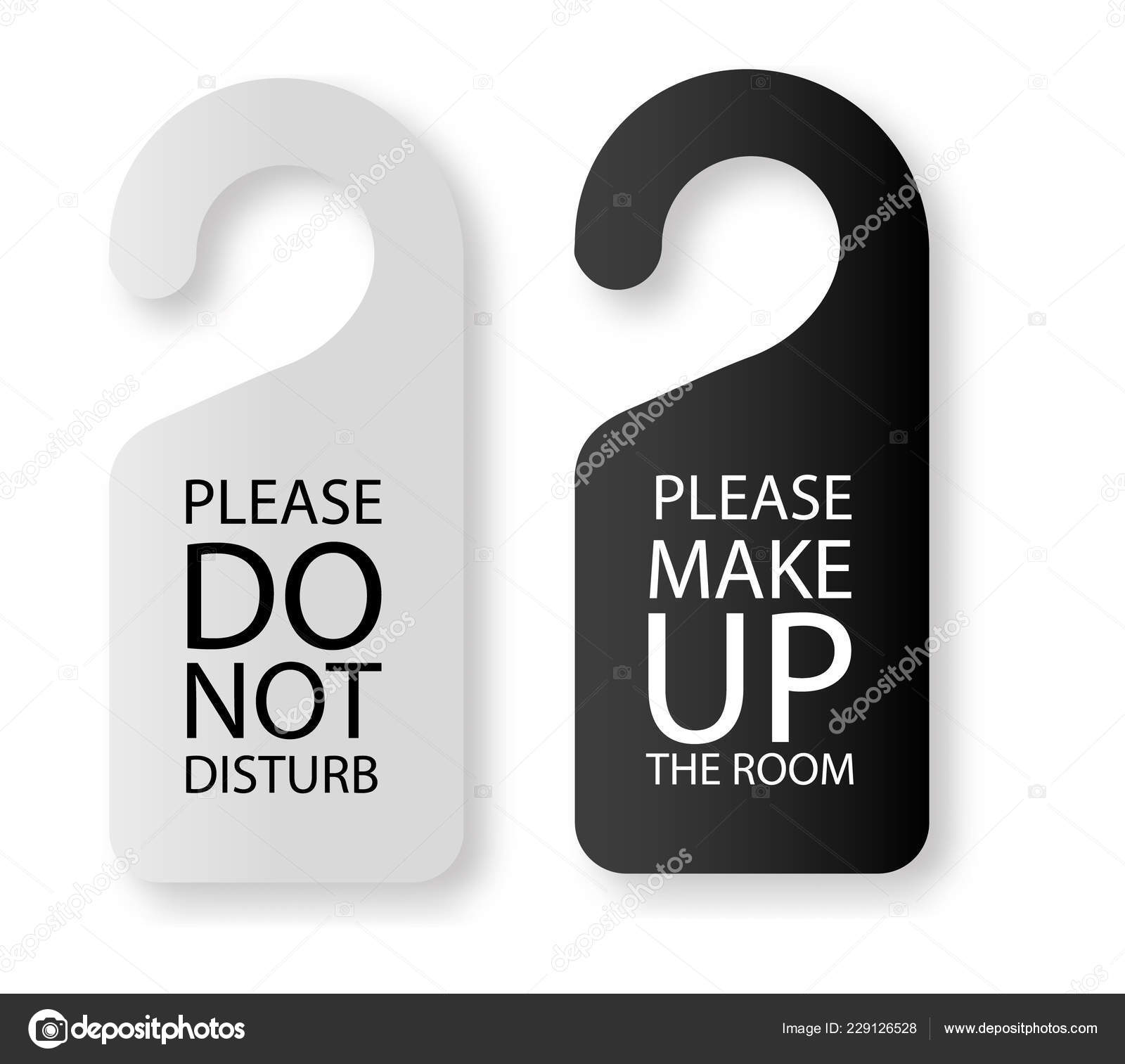 Two Side In Hotel Or Resort Black And White Door Hanger s For Room Stock Vector C Kabzon300 Gmail Com