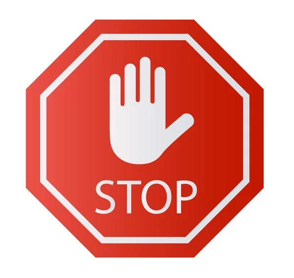 Red Stop Sign geïsoleerd op witte achtergrond. Waarschuwingsstopsymbool voor verkeer. — Stockvector