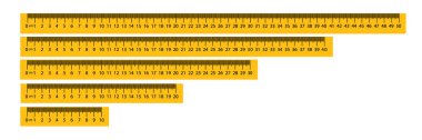 Bant cetvel metrik ölçüm ölçmek. Metrik cetvel. Metrik vektör cetvel ile sarı ve siyah renk.