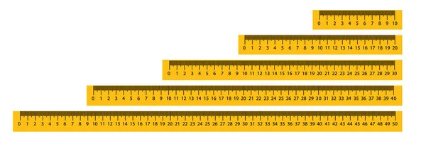 Misurare la misurazione metrica del righello del nastro. righello metrico. righello vettoriale metrico con colore giallo e nero . — Vettoriale Stock