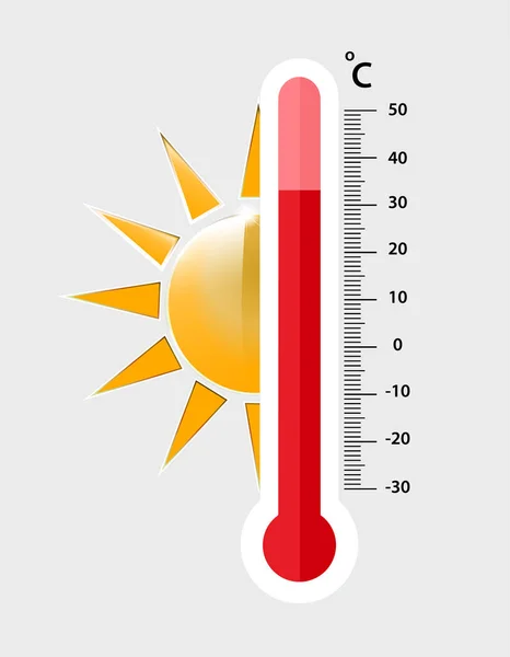 heat thermometer icon - vector measurement symbol hot, cold, weather illustration - Vector