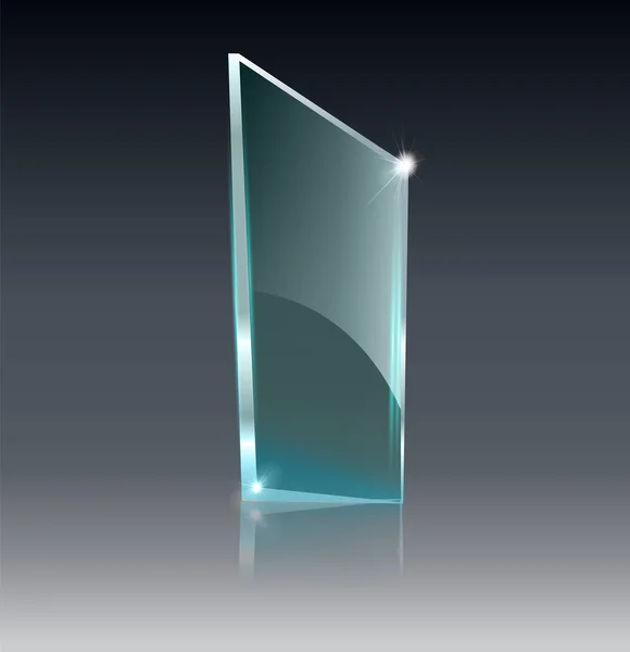 玻璃透明横幅。向量玻璃板材与地方为在透明背景查出的题字。平板玻璃。逼真的3d 设计。矢量透明对象 . — 图库矢量图片