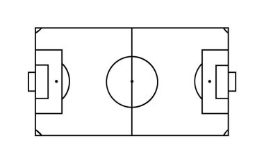 Futbol alanı veya futbol alan arka plan hattı. Vektör şeffaf nesne