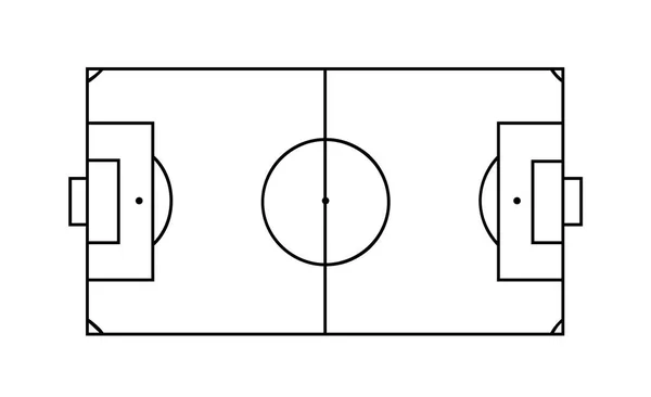 Línea de campo de fútbol o fondo de campo de fútbol. Vector objeto transparente — Vector de stock