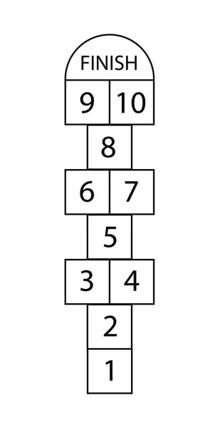 Desenho de uma quadra Hopscotch ou jogo, jogo vetorial — Vetor de Stock