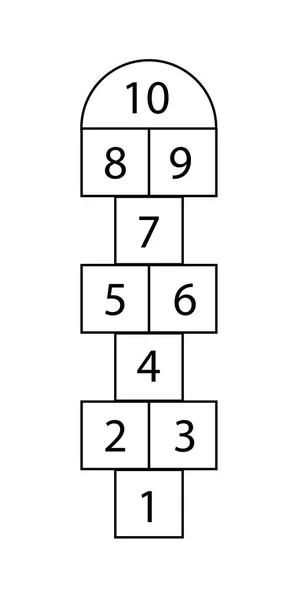 Desenho de uma quadra Hopscotch ou jogo, jogo vetorial —  Vetores de Stock