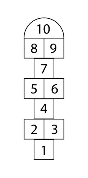 Dessin d'un court ou d'un jeu Hopscotch, jeu vectoriel — Image vectorielle