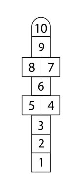 Çizim seksek mahkeme veya oyunu, vektör oyunu