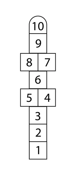 Dessin d'un court ou d'un jeu Hopscotch, jeu vectoriel — Image vectorielle