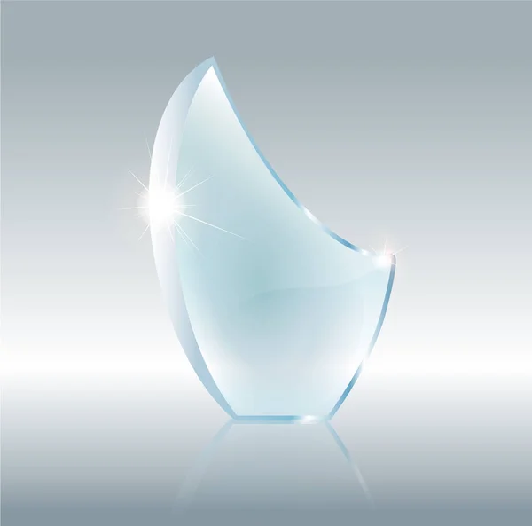 Illustration abstraite du verre plat en verre bleu cassé. Conception 3D réaliste. Objet vectoriel transparent 10 eps . — Image vectorielle