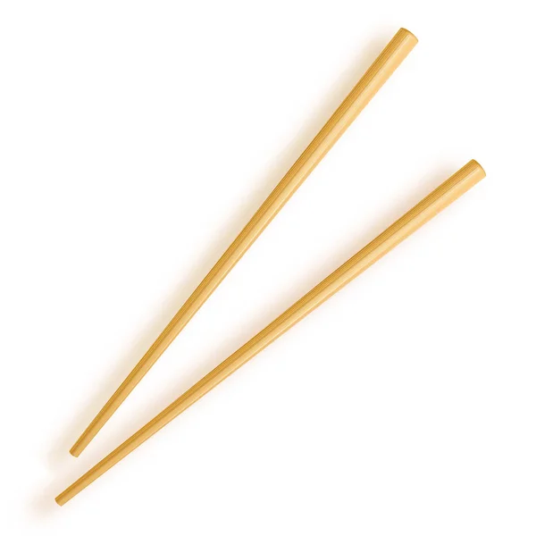 Chopsticks. Helicópteros de madeira isolados sobre fundo branco . — Vetor de Stock