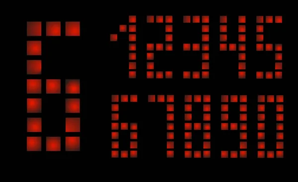 Vektor-Digitalnummern auf schwarzem Hintergrund für digitale Platine — Stockvektor