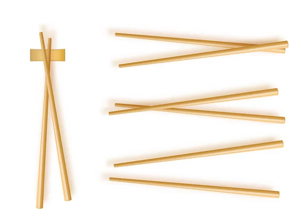 Chopsticks. Definir acessórios para Sushi isolado em fundo branco. Ilustração vetorial — Vetor de Stock