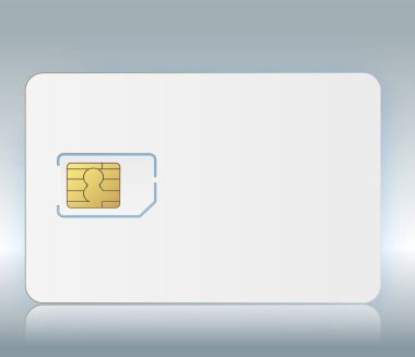 Vektör Sim cep cep telefonu Sim kart çip arka plan üzerinde izole. Hisse senedi vektör çizim.