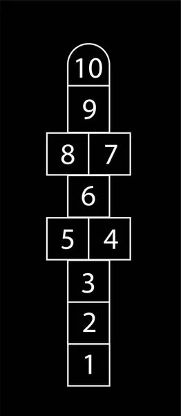 Desenho de uma quadra Hopscotch ou jogo, jogo vetorial — Vetor de Stock