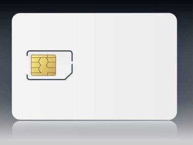 Vektör Sim cep cep telefonu Sim kart çip arka plan üzerinde izole. Hisse senedi vektör çizim.