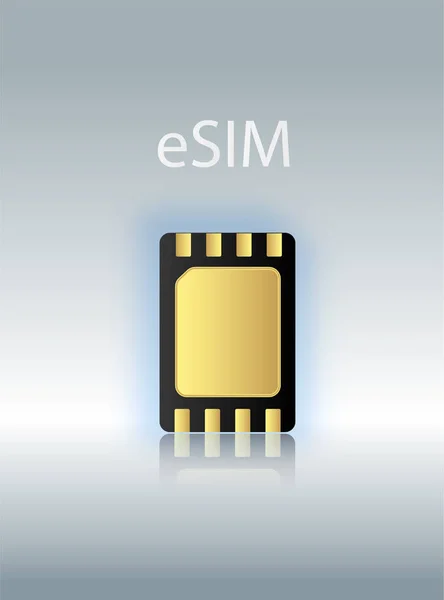 eSIM Embedded SIM card icon symbol concept. new chip mobile cellular communication technology. SIM-cards for mobile devices with chip. vector illustration