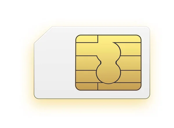 Mini chip de tarjeta SIM de teléfono celular móvil Vector aislado en el fondo. Ilustración de stock vectorial . — Archivo Imágenes Vectoriales