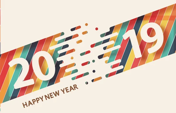 Felice anno nuovo 2019 Text Design vector — Vettoriale Stock