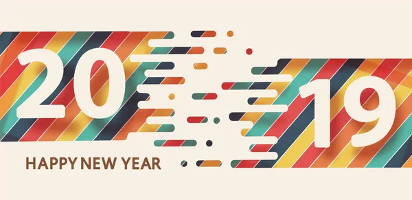 Felice anno nuovo 2019 Text Design vector — Vettoriale Stock