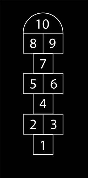 Desenho de uma quadra Hopscotch ou jogo, jogo vetorial — Vetor de Stock