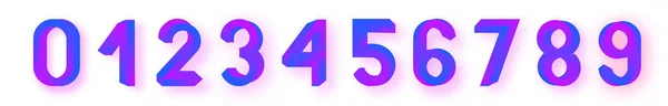 Αδύνατο σχήμα γραμματοσειρά. Μέμφις στυλ αριθμών. Χρωματιστά γράμματα στο στυλ της δεκαετίας του 80. Σύνολο αριθμών διάνυσμα κατασκευάστηκε βάσει ισομετρική προβολή. — Διανυσματικό Αρχείο