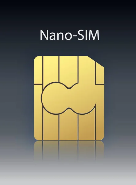 Vector Nano mobiele GSM SIM-kaart spaander geïsoleerd op de achtergrond. Vector stock illustratie. — Stockvector