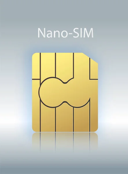 Vector Nano mobiele GSM SIM-kaart spaander geïsoleerd op de achtergrond. Vector stock illustratie. — Stockvector