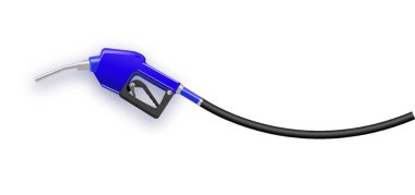 Benzin veya dizel vektör web afiş körüklüyor. Yakıt meme hortumu gaz, etanol veya biyodizel, Hat sanatı illüstrasyon üzerine. Dolum istasyonları ağ, petrol şirketi açılış sayfası