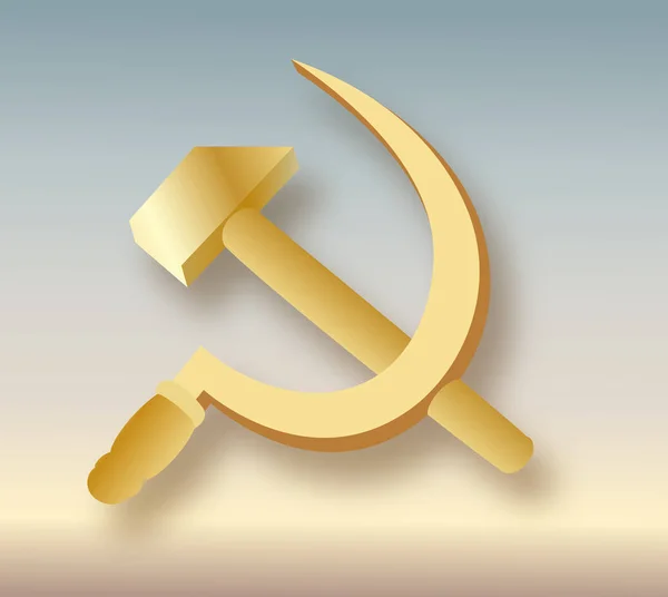 Wapen van de Sovjet-Unie. Pictogram van het communisme met hamer en sikkel — Stockvector