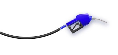 Benzin veya dizel vektör web afiş körüklüyor. Yakıt meme hortumu gaz, etanol veya biyodizel, Hat sanatı illüstrasyon üzerine. Dolum istasyonları ağ, petrol şirketi açılış sayfası