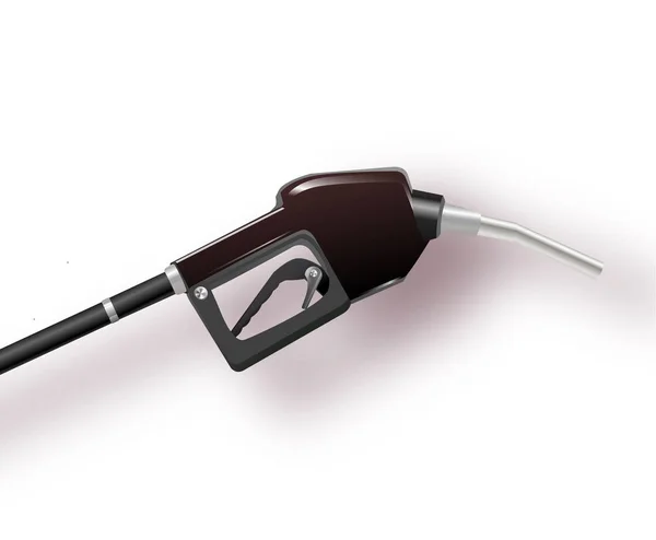 Pomp mondstuk voor het tanken van gas op witte background.gasoline pomp 3d render. — Stockvector
