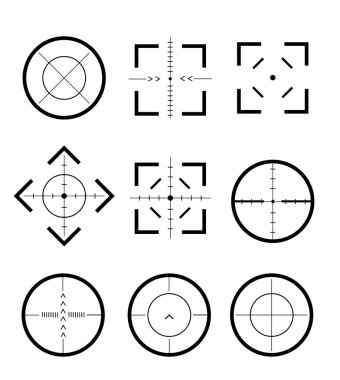 Hedefler ve hedef farklı simge kümesi. Hedef ve amaç, hedef ve hedef. Hedefler ve hedef farklı simge seti.