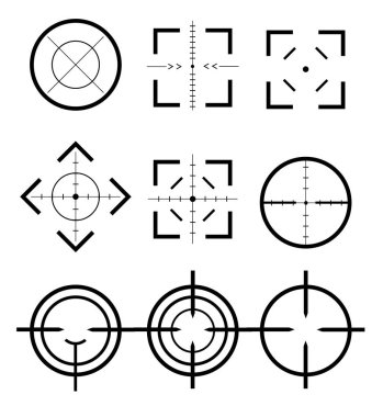 Hedefler ve hedef farklı simge kümesi. Hedef ve amaç, hedef ve hedef. Hedefler ve hedef farklı simge seti.