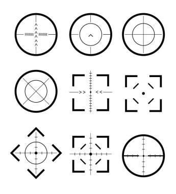 Hedefler ve hedef farklı simge kümesi. Hedef ve amaç, hedef ve hedef. Hedefler ve hedef farklı simge seti.