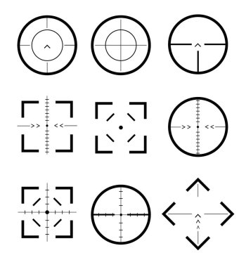 Hedefler ve hedef farklı simge kümesi. Hedef ve amaç, hedef ve hedef. Hedefler ve hedef farklı simge seti.