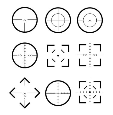 Different icon set of targets and destination. Target and aim, targeting and aiming. Different icon set of targets and destination. clipart