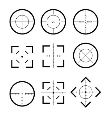 Hedefler ve hedef farklı simge kümesi. Hedef ve amaç, hedef ve hedef. Hedefler ve hedef farklı simge seti.